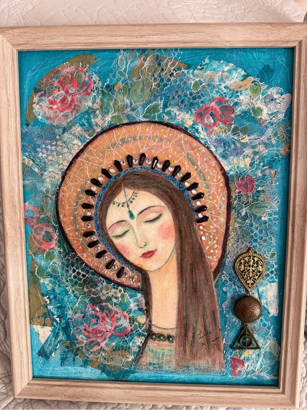 11x14 Mixed Media Goddess Canvas Art Framed